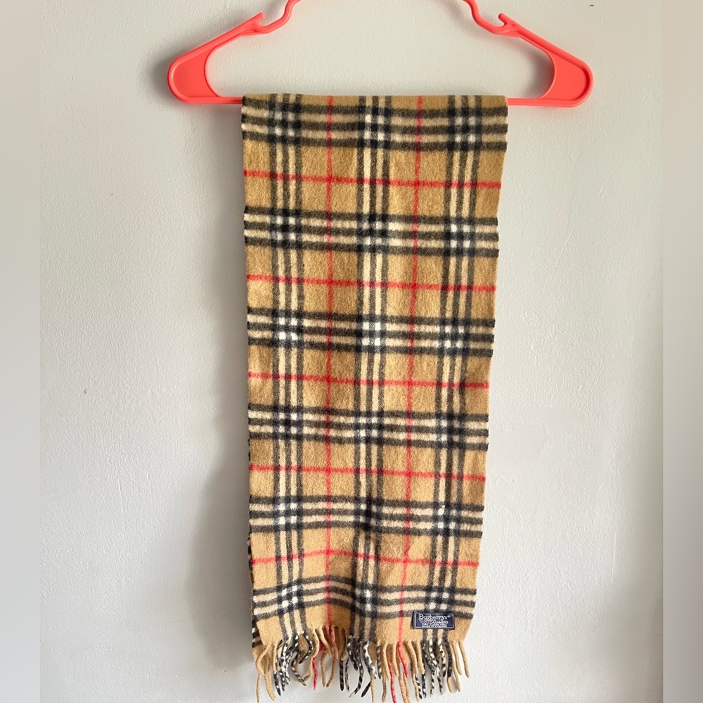 Authentic Burberrys vintage nova check tan scarf